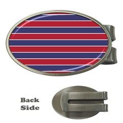 Large Red White And Blue Usa Memorial Day Holiday Pinstripe Money Clips (oval)  by PodArtist