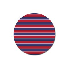 Large Red White And Blue Usa Memorial Day Holiday Pinstripe Magnet 3  (round) by PodArtist