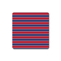 Large Red White And Blue Usa Memorial Day Holiday Pinstripe Square Magnet by PodArtist