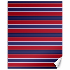 Large Red White And Blue Usa Memorial Day Holiday Pinstripe Canvas 11  X 14   by PodArtist