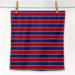 Large Red White and Blue USA Memorial Day Holiday Pinstripe Face Towel Front