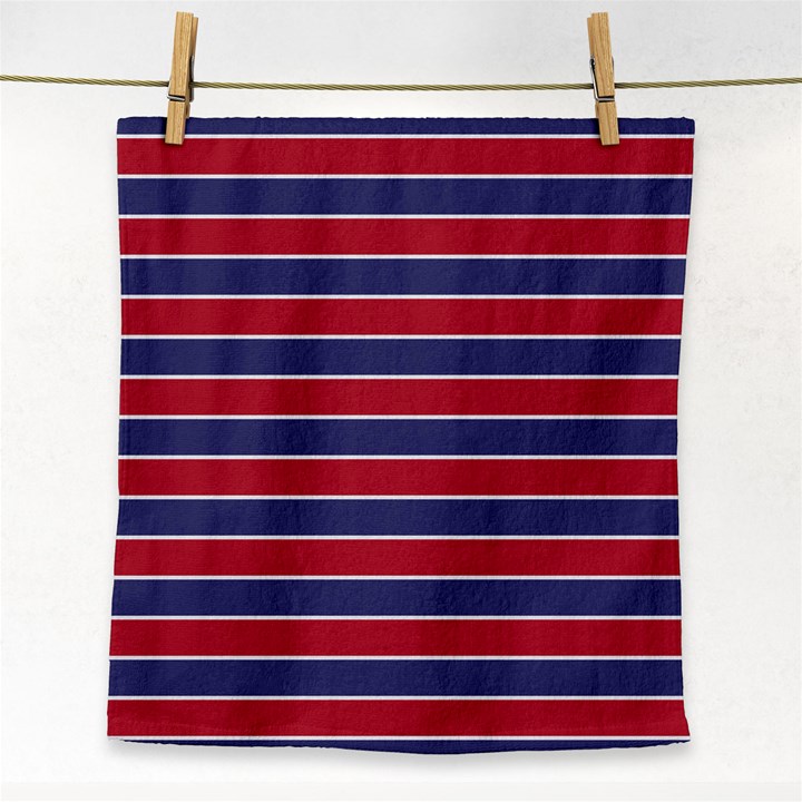 Large Red White and Blue USA Memorial Day Holiday Pinstripe Face Towel