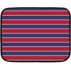 Large Red White And Blue Usa Memorial Day Holiday Pinstripe Double Sided Fleece Blanket (mini)  by PodArtist