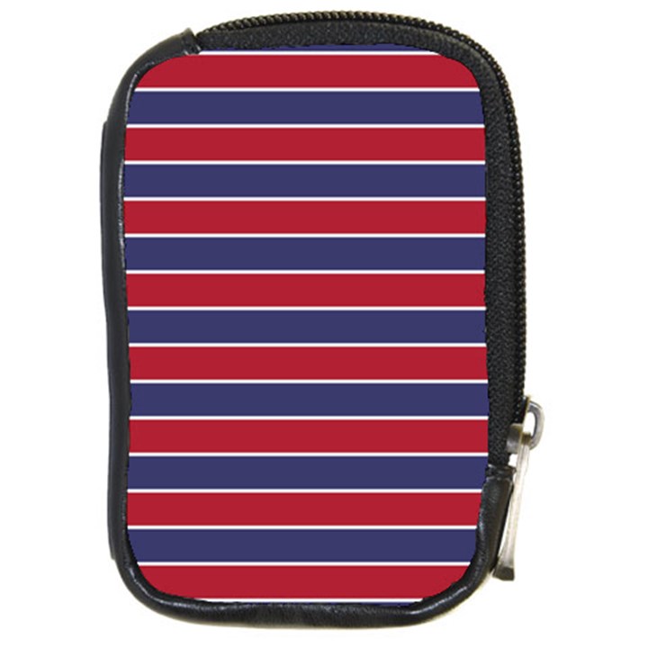 Large Red White and Blue USA Memorial Day Holiday Pinstripe Compact Camera Cases