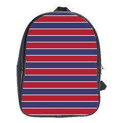 Large Red White And Blue Usa Memorial Day Holiday Pinstripe School Bag (large) by PodArtist