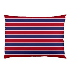 Large Red White And Blue Usa Memorial Day Holiday Pinstripe Pillow Case (two Sides) by PodArtist