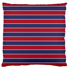 Large Red White And Blue Usa Memorial Day Holiday Pinstripe Large Cushion Case (one Side) by PodArtist