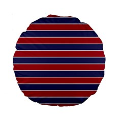 Large Red White And Blue Usa Memorial Day Holiday Pinstripe Standard 15  Premium Round Cushions by PodArtist