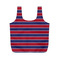 Large Red White And Blue Usa Memorial Day Holiday Pinstripe Full Print Recycle Bags (m) 