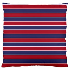 Large Red White And Blue Usa Memorial Day Holiday Pinstripe Standard Flano Cushion Case (two Sides) by PodArtist