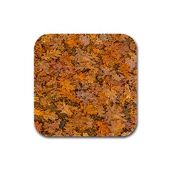 Leaves Motif Pattern Photo 2 Rubber Square Coaster (4 Pack)  by dflcprints