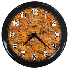 Leaves Motif Pattern Photo 2 Wall Clocks (black) by dflcprints