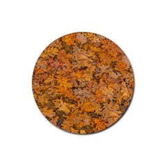 Leaves Motif Pattern Photo 2 Rubber Coaster (round)  by dflcprints