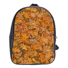 Leaves Motif Pattern Photo 2 School Bag (large) by dflcprints