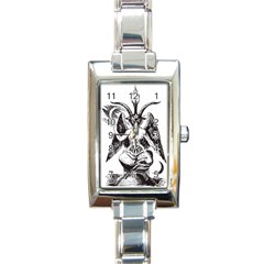 Devil Baphomet Occultism Rectangle Italian Charm Watch by Sapixe