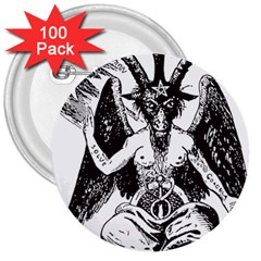 Devil Baphomet Occultism 3  Buttons (100 Pack)  by Sapixe