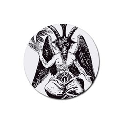 Devil Baphomet Occultism Rubber Round Coaster (4 Pack)  by Sapixe