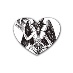 Devil Baphomet Occultism Rubber Coaster (heart)  by Sapixe