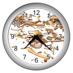 Skull Bone Skeleton Bones Wall Clocks (silver) 