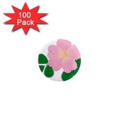 Rose Flower Briar Pink Flowers 1  Mini Magnets (100 Pack)  by Sapixe