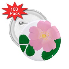 Rose Flower Briar Pink Flowers 2 25  Buttons (100 Pack)  by Sapixe