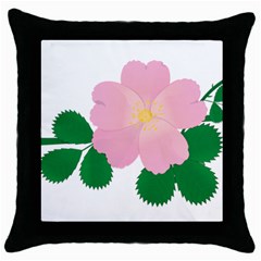 Rose Flower Briar Pink Flowers Throw Pillow Case (black) by Sapixe