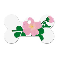 Rose Flower Briar Pink Flowers Dog Tag Bone (one Side) by Sapixe