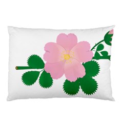 Rose Flower Briar Pink Flowers Pillow Case by Sapixe