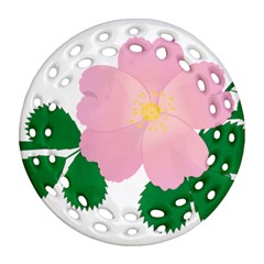 Rose Flower Briar Pink Flowers Ornament (round Filigree)