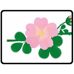 Rose Flower Briar Pink Flowers Double Sided Fleece Blanket (large)  by Sapixe