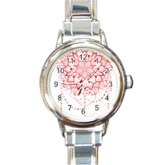 Mandala Pretty Design Pattern Round Italian Charm Watch by Sapixe