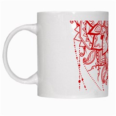 Mandala Pretty Design Pattern White Mugs by Sapixe