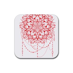 Mandala Pretty Design Pattern Rubber Coaster (square)  by Sapixe