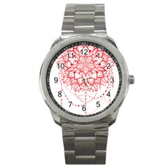 Mandala Pretty Design Pattern Sport Metal Watch by Sapixe