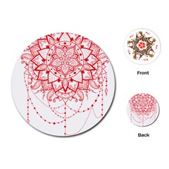 Mandala Pretty Design Pattern Playing Cards (round)  by Sapixe