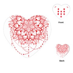 Mandala Pretty Design Pattern Playing Cards (heart)  by Sapixe