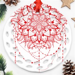 Mandala Pretty Design Pattern Round Filigree Ornament (two Sides) by Sapixe