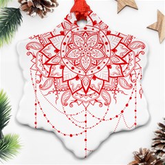 Mandala Pretty Design Pattern Snowflake Ornament (two Sides) by Sapixe