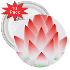 Lotus Flower Blossom Abstract 3  Buttons (10 Pack)  by Sapixe