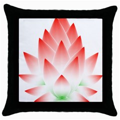 Lotus Flower Blossom Abstract Throw Pillow Case (black) by Sapixe