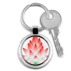 Lotus Flower Blossom Abstract Key Chains (round)  by Sapixe