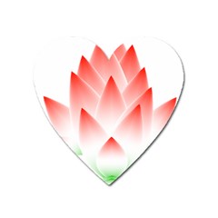 Lotus Flower Blossom Abstract Heart Magnet by Sapixe