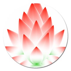 Lotus Flower Blossom Abstract Magnet 5  (round) by Sapixe