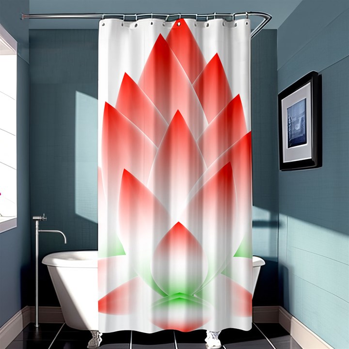 Lotus Flower Blossom Abstract Shower Curtain 36  x 72  (Stall) 