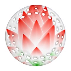 Lotus Flower Blossom Abstract Ornament (round Filigree)