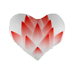 Lotus Flower Blossom Abstract Standard 16  Premium Heart Shape Cushions by Sapixe