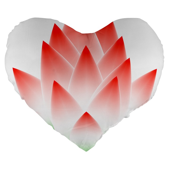 Lotus Flower Blossom Abstract Large 19  Premium Heart Shape Cushions