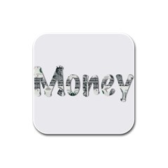 Word Money Million Dollar Rubber Square Coaster (4 Pack)  by Sapixe