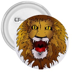 Lion Animal Roar Lion S Mane Comic 3  Buttons by Sapixe