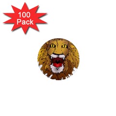 Lion Animal Roar Lion S Mane Comic 1  Mini Magnets (100 Pack)  by Sapixe